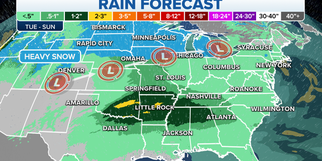 Rain forecast across the eastern U.S. through the weekend