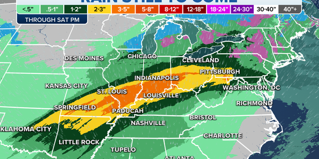 Rain still forecast through Saturday night in the Midwest, Great Lakes and Northeast