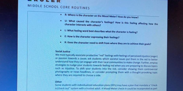 RULER Yale Center for Emotional Intelligence curriculum