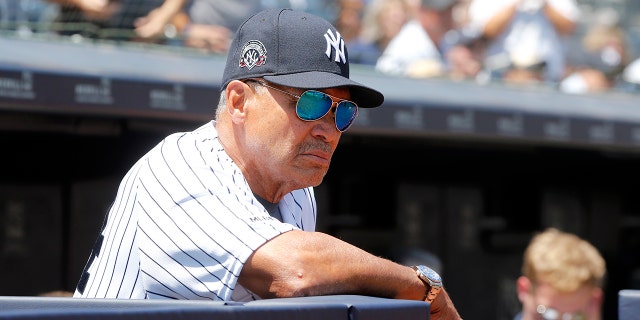 Former New York Yankee Reggie Jackson participates during the teams Old Timer's Day prior to a game between the Yankees and the Houston Astros at Yankee Stadium on June 23, 2019 in New York City.