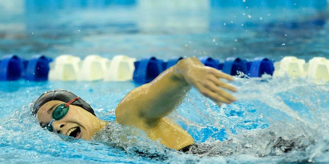 Reka Gyorgy competes in the Women's 400m individual medley during the Toyota U.S. Open Championships at the Greensboro Aquatic Center on Nov. 13, 2020 in Greensboro, North Carolina.