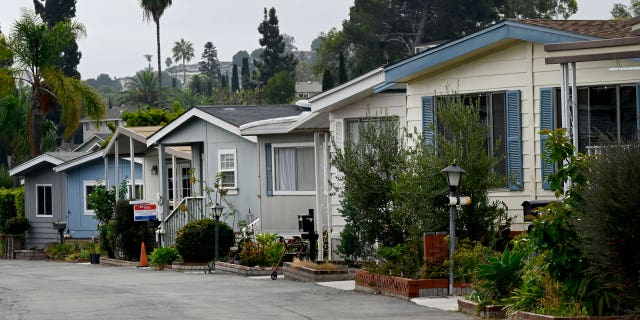 There are plenty of for sale signs scattered about the Skyline Mobile Home Park in Torrance on August 24, 2022.