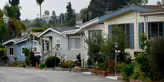 There are plenty of for sale signs scattered about the Skyline Mobile Home Park in Torrance on August 24, 2022. 