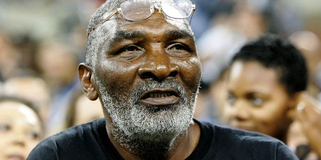 Richard Williams watches his daughter Venus Williams' match against Jelena Jankovic of Serbia during day 10 of the 2007 U.S. Open at the Billie Jean King National Tennis Center on September 5, 2007 in the Flushing neighborhood of the Queens borough of New York City.