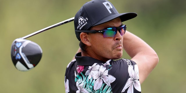 Rickie Fowler of the United States plays a shot from the third tee during the World Golf Championships-Dell Technologies Match Play at Austin Country Club on March 22, 2023 in Austin, Texas.