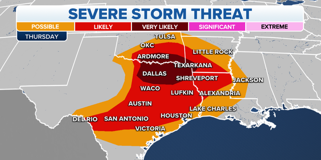 Severe storm threats for the Plains, Gulf Coast