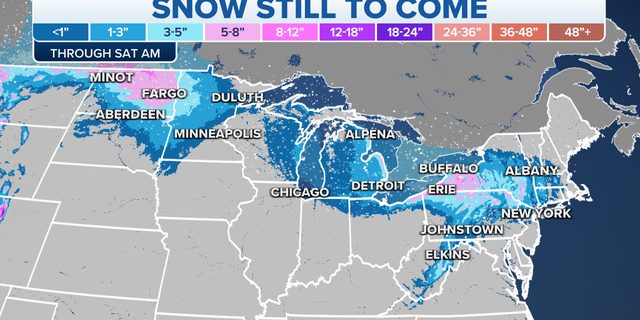 Winter weather continuing to pummel the Plains, Midwest 2 Snow still forecast through Saturday morning in the eastern U.S.