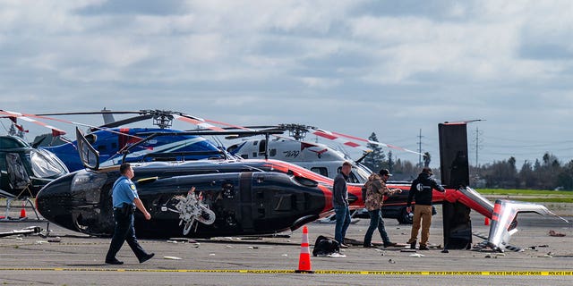 A suspect reportedly attempted to seal a helicopter but instead wound up crashing it at the Sacramento Executive Airport in Sacramento, California.