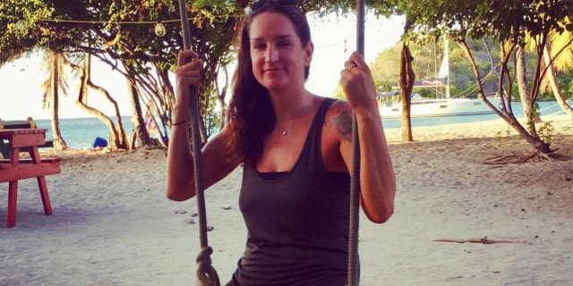 Missing Sarm Heslop poses on a rope swing in the U.S. Virgin Islands in an undated photo shared to Instagram. The UK native has been missing since March 8, 2021, after she was last seen leaving a bar on St. John in the U.S. Virgin Islands.