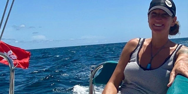 Sarm Heslop seated on a boat. The globetrotting UK native has been missing since March 8, 2021, after she was last seen leaving a bar on St. John in the U.S. Virgin Islands.