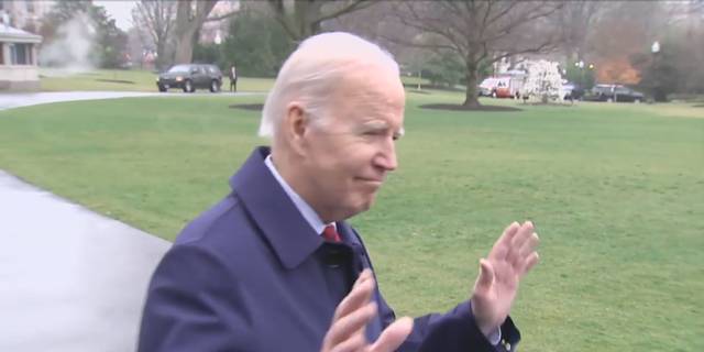 President Biden turned away from White House reporters on his way to Marine One.