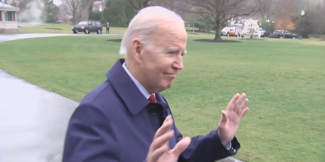 President Biden turned away from White House reporters on his way to Marine One.