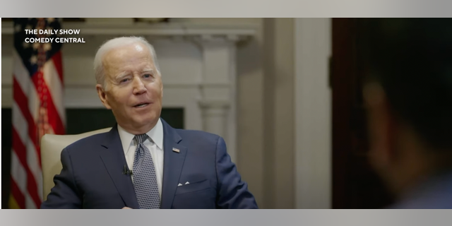 Photo of Biden interviewed by Kal Penn