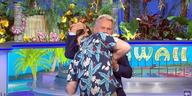 Pat Sajak ran over to the "Wheel of Fortune" player and tackled him after he won the bonus round.