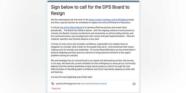 A parent group started a petition that calls for the removal of seven Denver Public School [DPS] board members following the latest shooting at East High School in Denver.