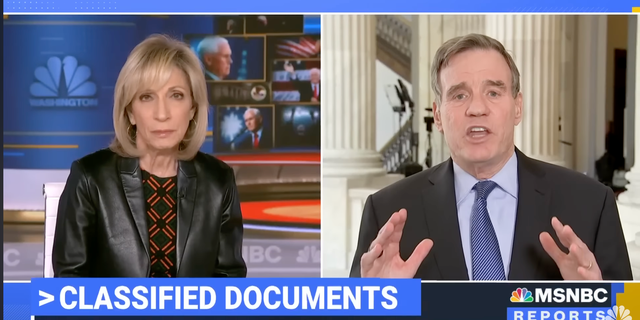 Sen. Mark Warner, D-Va., gave a fiery response to MSNBC about the Biden administrations lack of transparency over discovered classified documents.