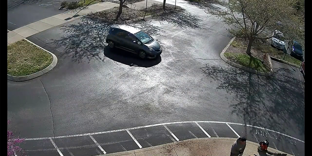 Security camera footage at Covenant Presbyterian Church shows the suspect drivng a Honda Fit.