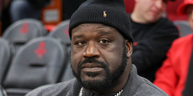 Shaquille O'Neal attends the game between the Houston Rockets and the Dallas Mavericks at the Toyota Center in Houston on December 23, 2033.