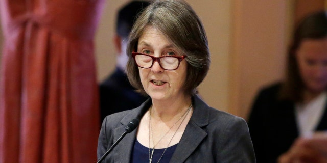 California state Sen. Nancy Skinner, D-Berkeley, speaks on the floor of the California Senate on May 30, 2018.