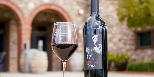 The couple's wine, Sorvino Vino, was launched on Valentine's Day.