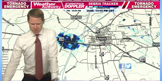 WTVA meteorologist prays to Jesus Christ on air for residents of Amory, Mississippi as a deadly tornado bears down on them.