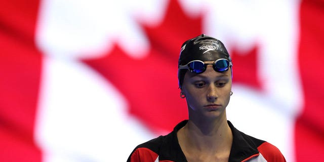 Summer McIntosh is announced before competing in the Women's 800m Freestyle final on Day 3 of the FINA Swimming World Cup 2022 Leg 3 at Indiana University Natatorium on Nov. 5, 2022 in Indianapolis.