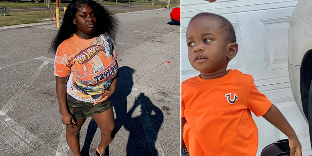 Pashun Jeffery, left, was found murdered on Thursday in St. Petersburg, Florida, police say. Her son, Taylen Mosley, has not been found.