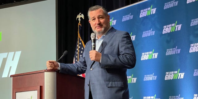 Republican Sen. Ted Cruz of Texas speaks at a donor conference hosted by the conservative group the Club for Growth, on March 3, 2023 in Palm Beach, Florida