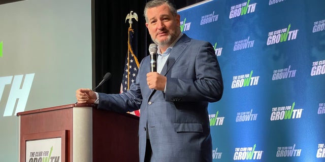 Republican Sen. Ted Cruz of Texas speaks at a donor conference hosted by the conservative group the Club for Growth, on March 3, 2023 in Palm Beach, Florida