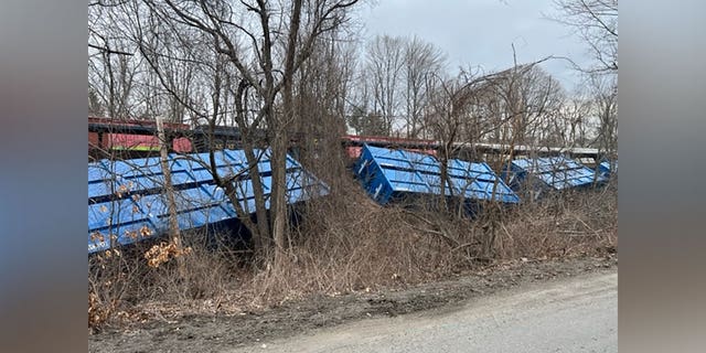 Five cars on a train operated by CSX derailed on Thursday in Ayer, Massachusetts.