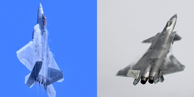 The F-22 Raptor, left, and the Chinese J-20 are fifth generation fighter aircraft.