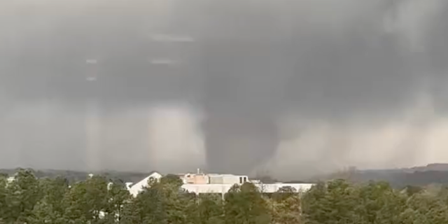 The National Weather Service said in the Tornado Warning that the storms "damage threat" was "catastrophic," and said it confirmed a "large and destructive tornado" moved through portions of Little Rock.