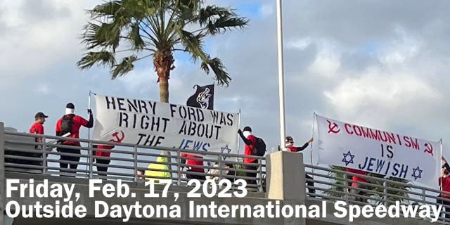 Neo-Nazis agitating motorists in Volusia County, Florida.