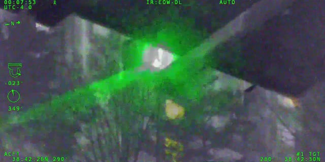 Virginia man arrested for shining laser pointer at police helicopter during pursuit 2 Man shines laser at Fairfax County police helicopter while the agency assisted with a Virginia State Police pursuit.