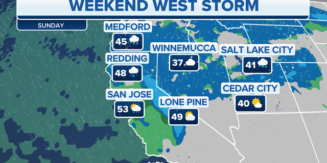 The storm across the West this weekend.