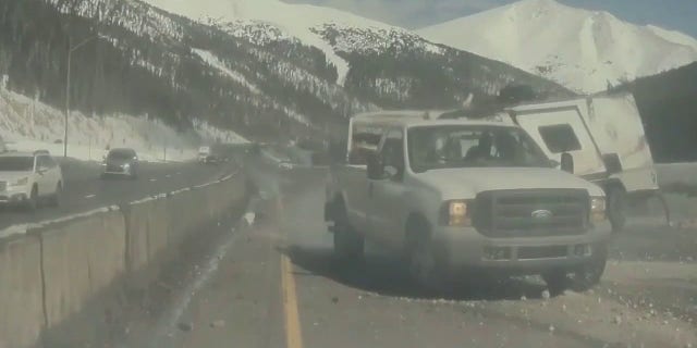 The couple in the pickup truck claimed a large pothole caused the pickup to lose control.