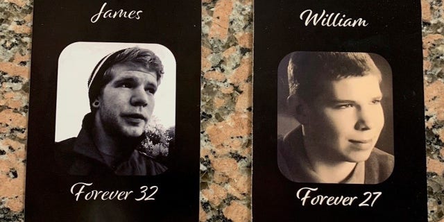 William and James Wonacott are memorialized on the Drug Enforcement Administration's "Faces of Fentanyl" exhibit in Virginia.