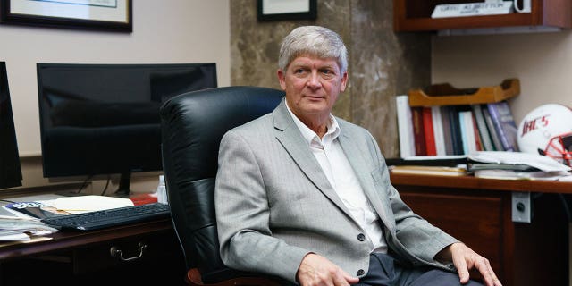 Republican Sen. Greg Albritton of Alabama poses for a photo in his office on June 29, 2021. Albritton said every ongoing construction project, including Alabama’s new prison, is experiencing inflation which may prompt an increase in cost spending.