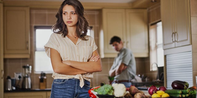 A Reddit user said that his wife (not pictured) was angry after he did not appreciate her attempts to "help" in the kitchen.