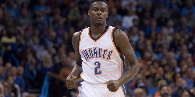 Anthony Morrow of the Oklahoma City Thunder runs down the court during the fourth quarter of a game against the San Antonio Spurs at the Chesapeake Energy Center Oct. 28, 2015, in Oklahoma City.