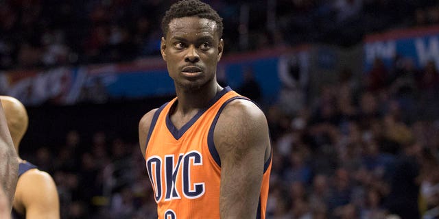 Anthony Morrow of the Oklahoma City Thunder watches game action against the Memphis Grizzlies at the Chesapeake Energy Arena Jan. 6, 2016, in Oklahoma City.