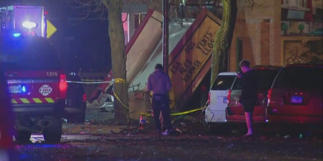 The Apollo Theatre in Belvidere, Illinois, reportedly suffered a marquee collapse and a partial roof collapse.