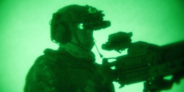 A U.S. Army Ranger provides security during a training exercise on Tyndall Air Force Base, March 4, 2014.