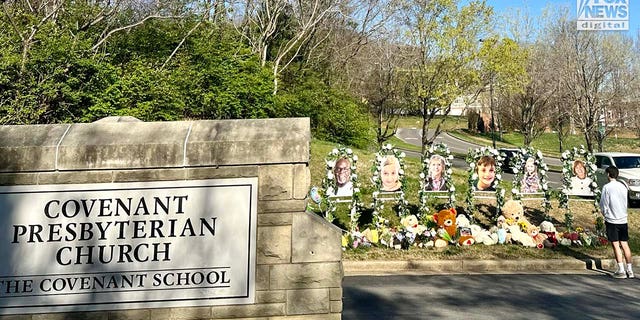 On March 30, 2023, a memorial was placed outside Covenant School in Nashville, Tennessee, for the six victims of the shooting.