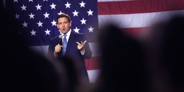 Florida Gov. Ron DeSantis speaks to Iowa voters on March 10, 2023 in Des Moines, Iowa.