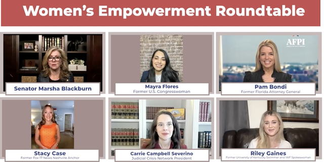 Sen. Marsha Blackburn's "Women's Empowerment Roundtable," which took place in mid-March, can be seen in its entirety online. 