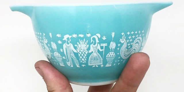 Louis Prizzi of New York picked up this small blue Pyrex "Butterprint" bowl at a flea market — which he then turned around and sold for $2,100 on eBay.