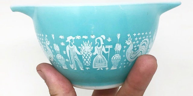 Louis Prizzi of New York picked up this small blue Pyrex "Butterprint" bowl at a flea market — which he then turned around and sold for $2,100 on eBay.