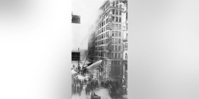 Firefighters discovered that neither their ladders nor hoses were tall enough to reach the flames on the eighth, ninth and tenth floors of the Asch Building in Greenwich Village in Manhattan.