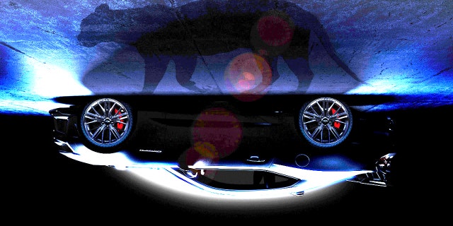 Changing the exposure of the Collector's Edition Camaro image reveals a shadow shaped like a panther.